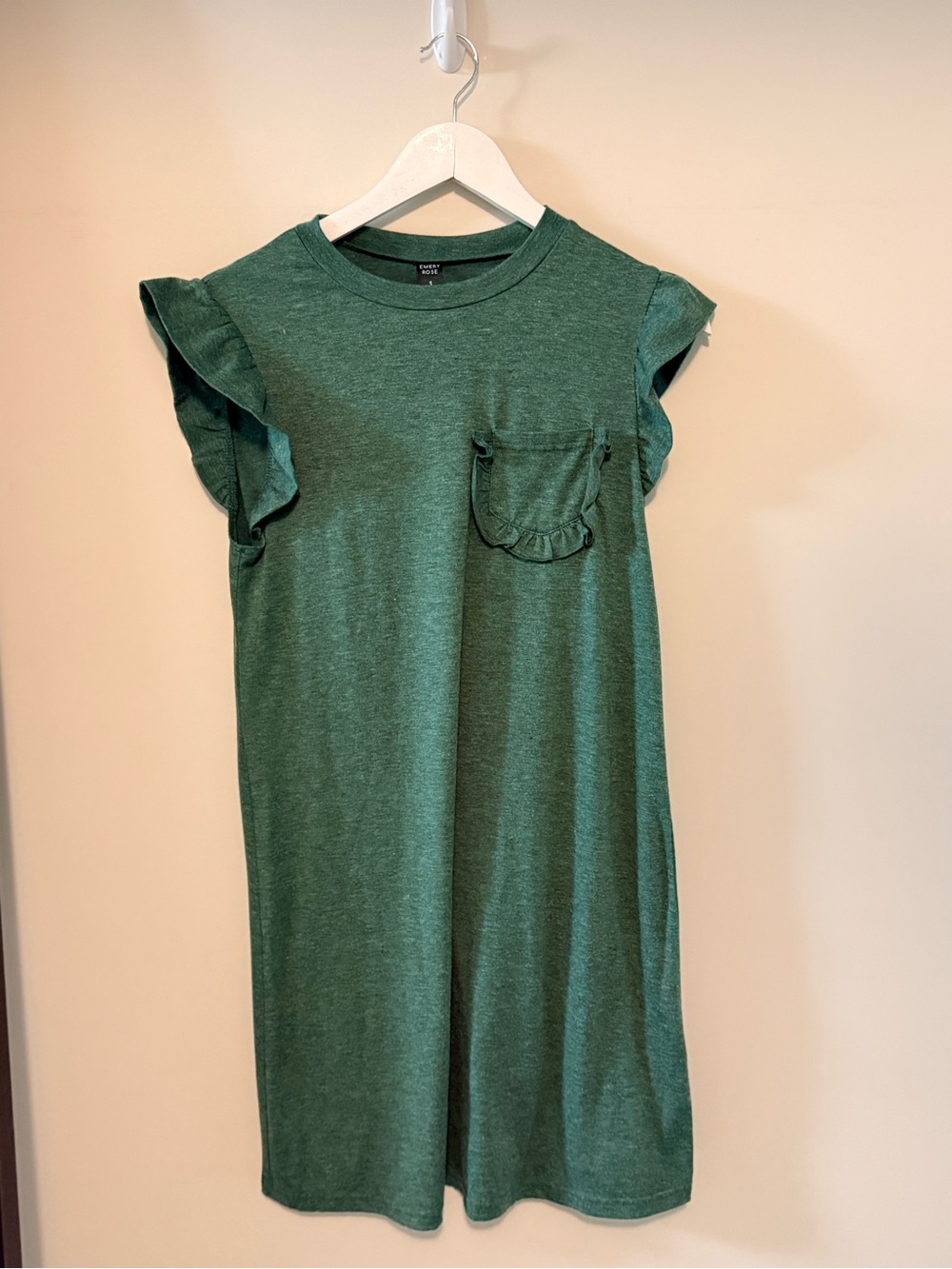 Emery Rose Green Ruffle Sleeve Pocket Dress Size Small
